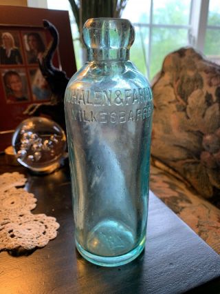 Whalen & Farrell Wilkesbarre Pa Vintage Hutchinson Bottle