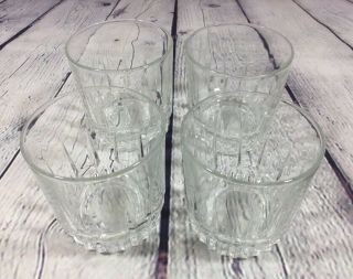 Set Of 4 Arcoroc France Whiskey Rock Juice Glasses Clear - 3.  5 " Tall