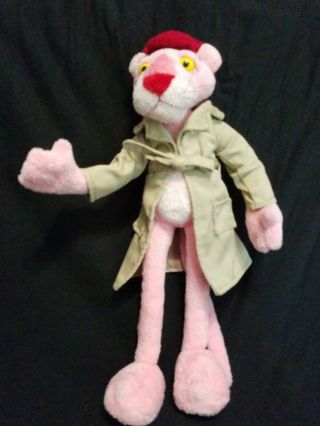 Pink Panther Plush Poseable 13 " Inspector Trench Coat Red Flap Hat Rare Aurora