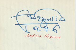 Andres Segovia,  Liv Ullman,  Unknown,  Signatures On Paper