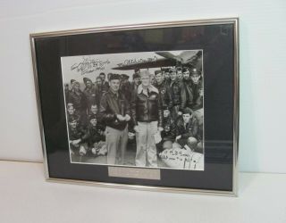 Doolittle Raiders Autographed Framed Photo Lt Bill Bower Lt Cole S/sgt Ed Horton