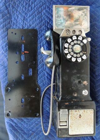 Wall Dial Western Electric Pay Phone - Model 233 G - Erotic - Parts Or Restore