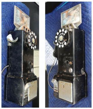 Wall Dial Western Electric Pay Phone - Model 233 G - Erotic - PARTS or RESTORE 2