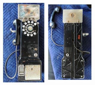 Wall Dial Western Electric Pay Phone - Model 233 G - Erotic - PARTS or RESTORE 3