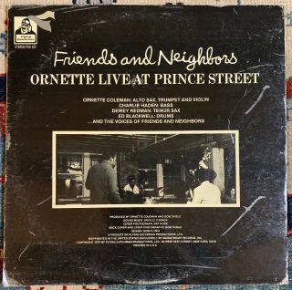 Ornette Coleman “Friends And Neighbors / Live At Prince Street” LP JAZZ 2