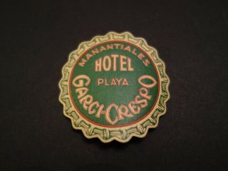 Antique Hotel Playa Garci - Crespo Manantiales Mexico Luggage Label 36