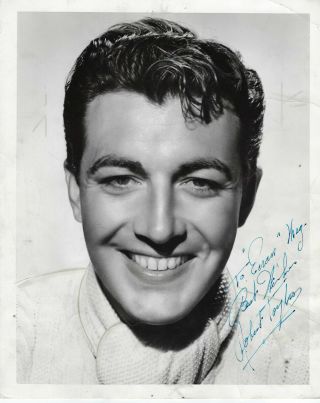 Handsome American Leading Actor Robert Taylor,  Autographed Studio Photo.