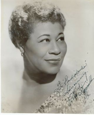 American Popular Jazz Singer Ella Fitzgerald,  Autographed Studio Photo.