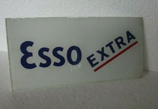 Vintage Sign Esso Extra Gasoline Globe Glass Lens Sign Gas Pump Sign