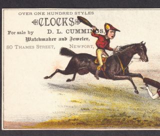 Currier & Ives 1880 Newport RI Jockey Club Horse Punch Clown Tobacco Trade Card 2