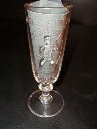 Circa 1900 Excelsior Brewing Stemware Glass,  St.  Louis,  Missouri