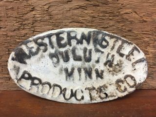 Vintage Western Steel Products Co.  Embossed Steel Sign - Duluth,  Mn - 6” X 3.  5”