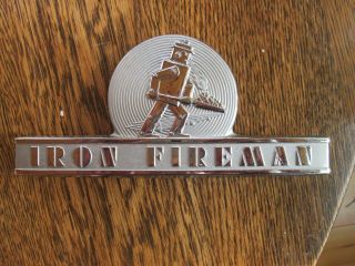 Vintage Iron Fireman Robot Furnace Emblem Shiny.