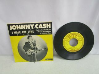 Vintage Sun Records Johnny Cash I Walk The Line 45rpm Sun Ep 113