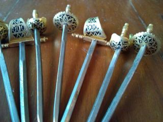 Vintage Toledo Cocktail Swords 12 Pc Set Olive Picks Hors D ' oeuvres from Spain 5