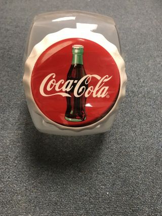 Coke Coca Cola Canister Cookie Jar Glass With Ceramic Lid Anchor Hocking