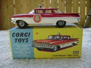 Corgi Toys " Chevrolet " Fire Chief 482,  1959 Chevrolet Impala