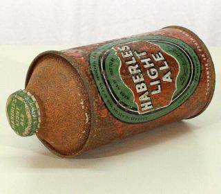HABERLE ' S LIGHT ALE HIGH PROFILE IRTP CONE TOP BEER CAN,  CAP SYRACUSE YORK NY 5