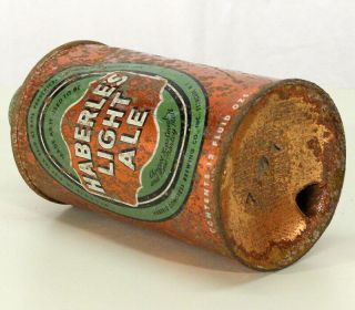 HABERLE ' S LIGHT ALE HIGH PROFILE IRTP CONE TOP BEER CAN,  CAP SYRACUSE YORK NY 6