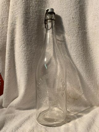 Rare Glen Wick Water Co.  Butler County,  Pa Wire Closure Embossed Bottle