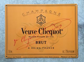Veuve Clicquot Brut Champagne Bubbly Reims France French Vcp Vintage Poster Sign