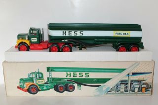 1974 Marx Hess Toy Tanker Truck With Rare Caution Sticker Lights
