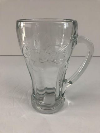 Vintage Libby Coca - Cola Heavy Handled Clear Glass Mug - 14 Oz.  - Coke