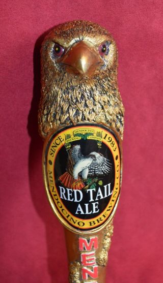 Mendocino Brewing Company Red Tail Ale Beer Tap Handle Gold Hawk Shaped
