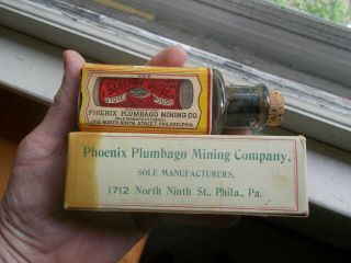 ELECTRIC SHOE DRESSING PLUMBAGO MINING CO LABELED HAND BLOWN BOTTLE 2