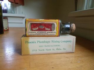 ELECTRIC SHOE DRESSING PLUMBAGO MINING CO LABELED HAND BLOWN BOTTLE 4
