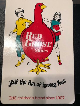 Old Vintage Red Goose Shoes Sign For Boys And Girls Cardboard