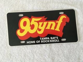 95ynf Radio Station Plastic License Plate 1980 