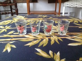 4 Dancing,  Drinking,  Staggering And Hung Over Pink Elephant Shot Glasses @acc