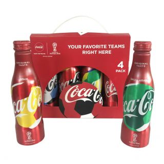 World Cup 2018 Coca - Cola Alu Aluminium 6 Bottles Set From Saudi Arabia Rare