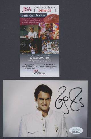 Roger Federer Signed 4x6 Photo Auto Autograph Jsa