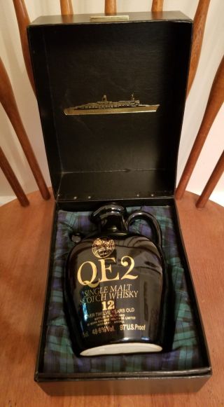 Qe2 Ii Queen Elizabeth Single Malt Scotch Whiskey Whisky Empty Jug Bottle & Box