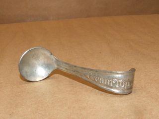 Vintage Advertising Cream Top Metal Milk Bottle Spoon Curved Handle Patent 1925