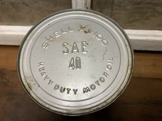 Vintage Shell X - 100 Motor Oil Metal Quart Full Canco Can Gas Advertising 3