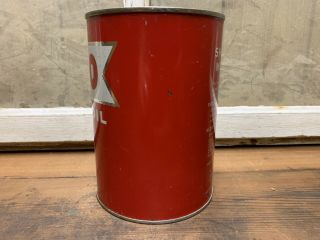Vintage Shell X - 100 Motor Oil Metal Quart Full Canco Can Gas Advertising 4