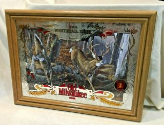Old Milwaukee Beer Wildlife Series 1 The Whitetail Deer Mirror Sign Man Cave