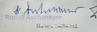 Rudolf Aschenauer signature on Nuremberg trial document 6