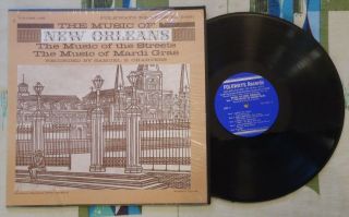 The Music Of Orleans Streets & Mardi Gras Lp 1959 Folkways W/ Booklet Vg,
