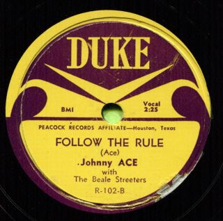 Johnny Ace (my Song / Follow The Rule) R&b/soul 78 Rpm Record
