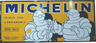 Porcelain Michelin Enamel Sign Size 27 " X 12 " Inches