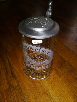RARE Vintage Budweiser Clydesdales Stein Pewter/Glass Germany Anheuser Busch 2