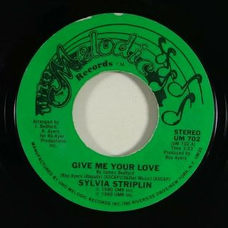 Sylvia Striplin " Give Me Your Love " Modern Soul 45 Uno Melodic Mp3
