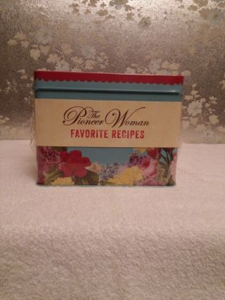 The Pioneer Woman Recipe Tin Box W/100 Recipes & 100 Blank Cards