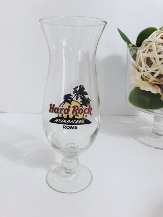 Hard Rock Cafe Rome Hurricane Glass Classic Hrc Logo 9.  25 " Tall
