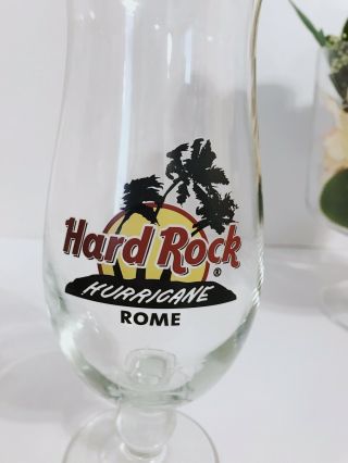 Hard Rock Cafe ROME Hurricane Glass Classic HRC Logo 9.  25 