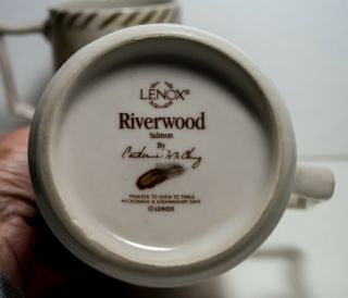 Lenox Riverwood Salmon & Brook Trout Coffee Mug Beer Steins 5 inches EXC 4